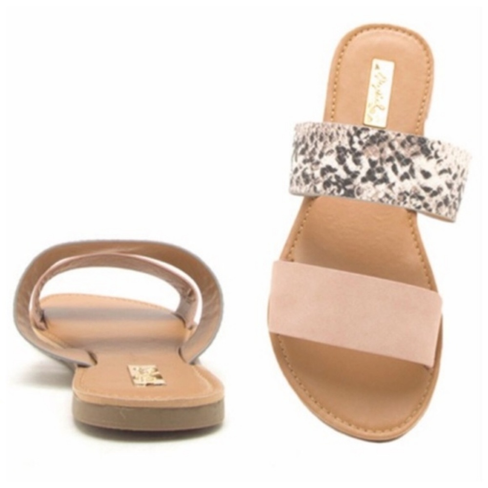 LAST size 7! Blush/snake double band strappy slide - Picture 7 of 8
